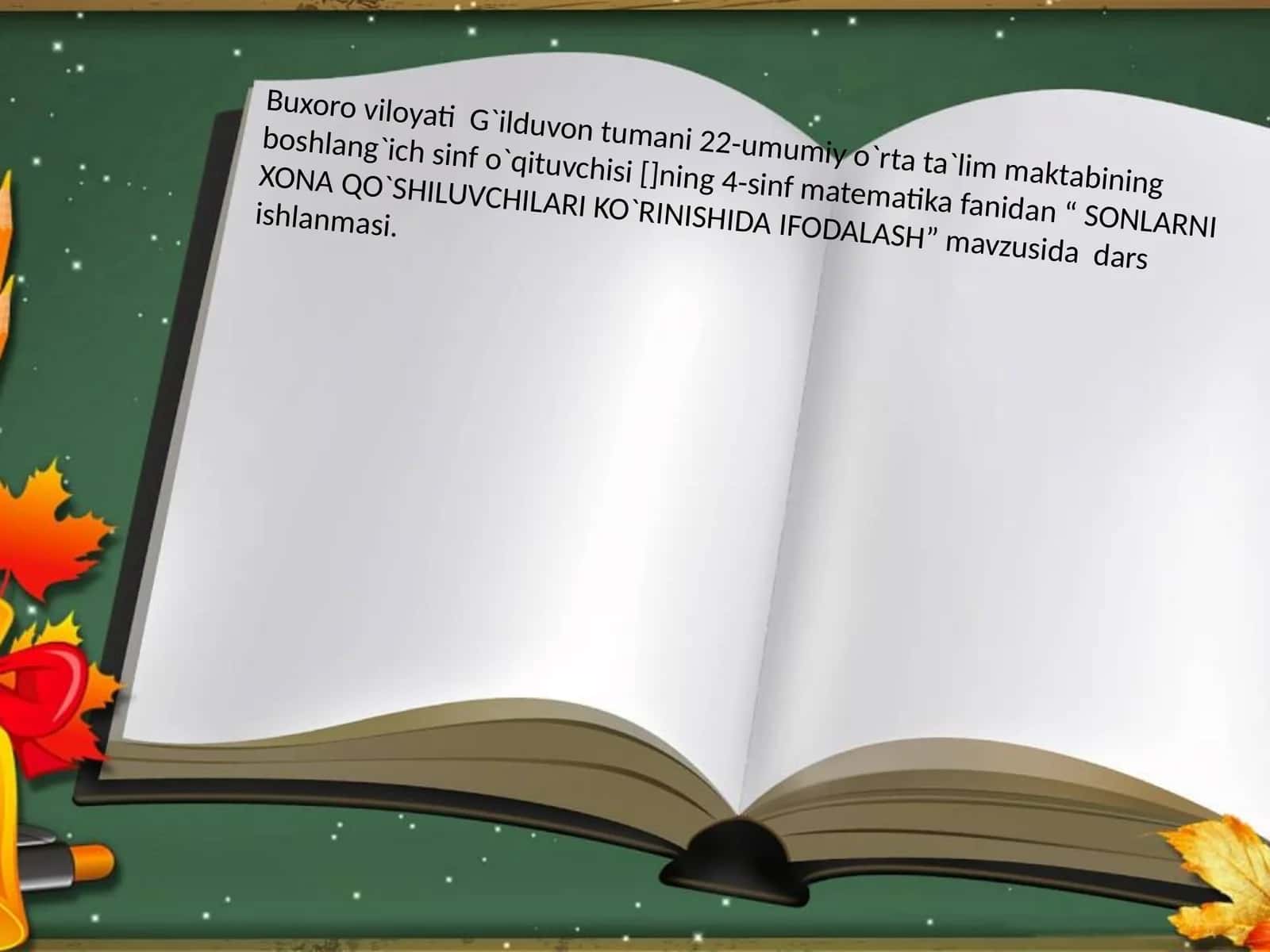 SONLARNI XONA QO`SHILUVCHILARI KO`RINISHIDA IFODALASH