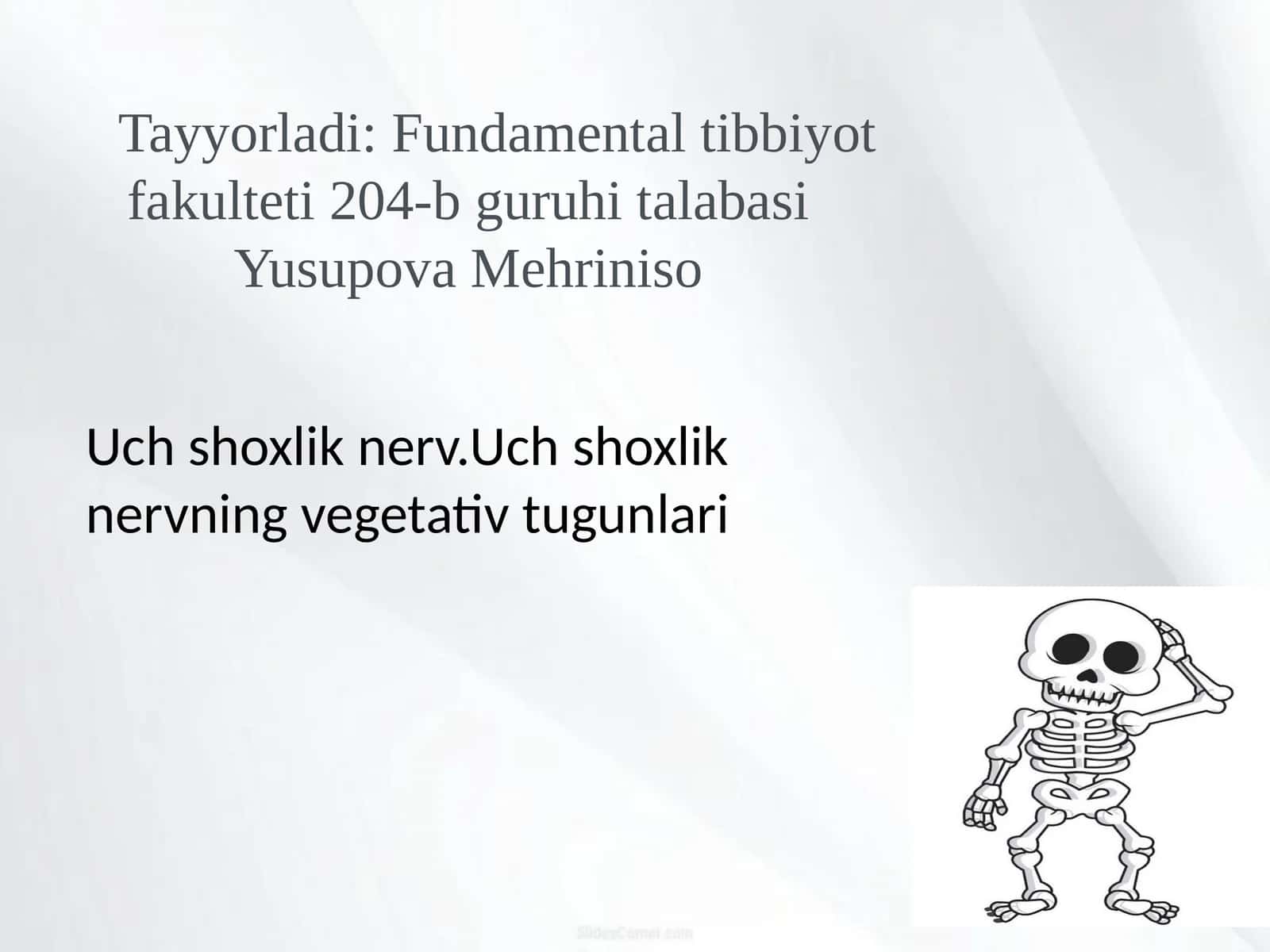 Uch shoxlik nervning vegetativ tugunlari