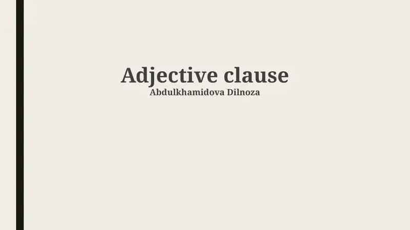 Adjective clause