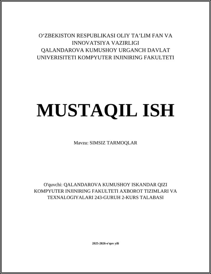 Simsiz tarmoqlar