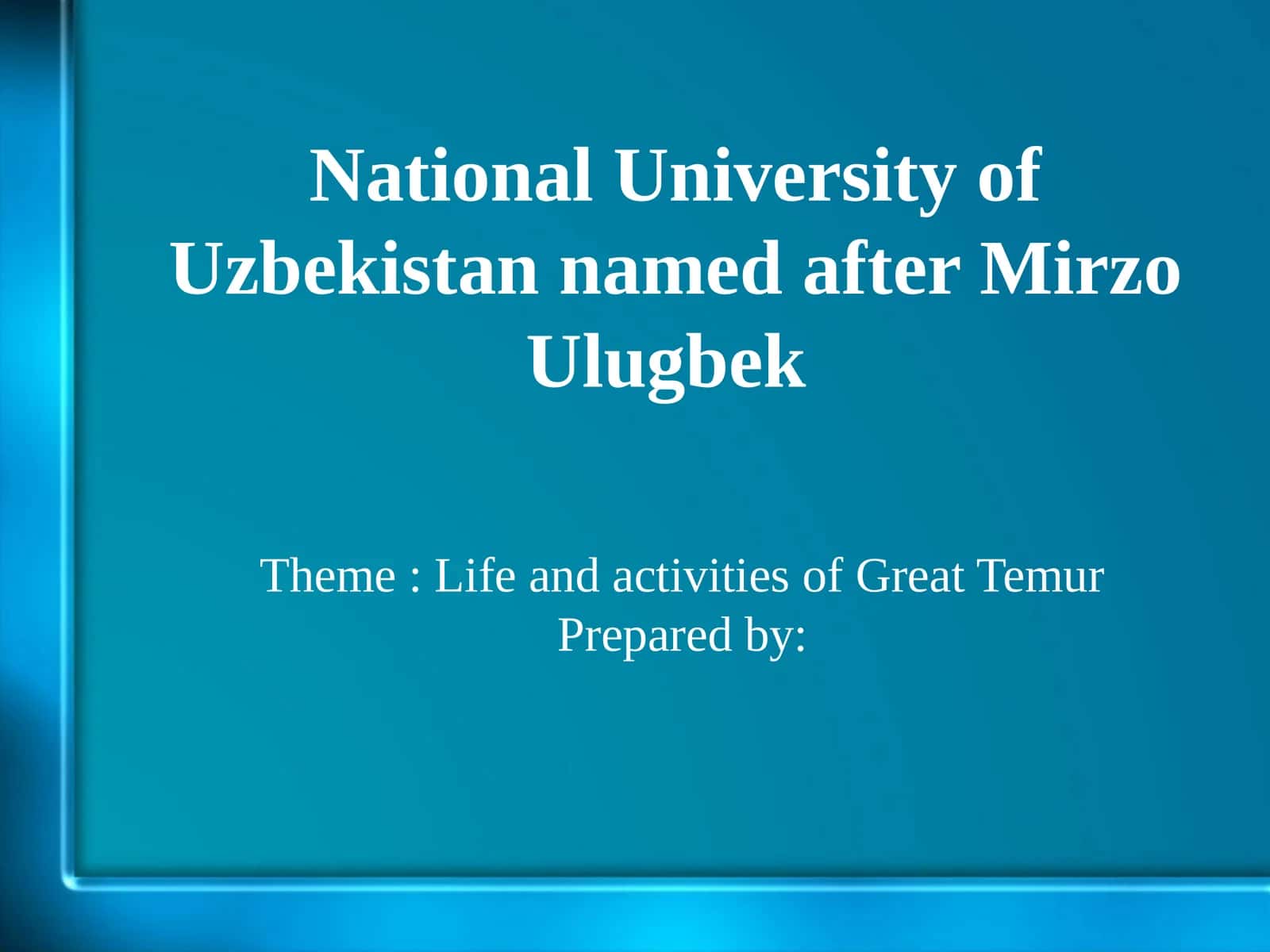Life and activities of GreatTemur