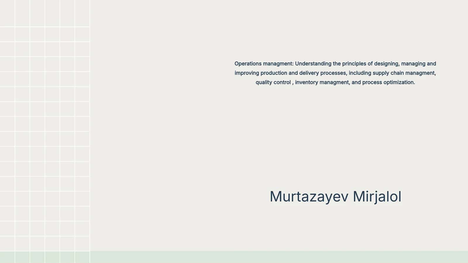 Operations Management