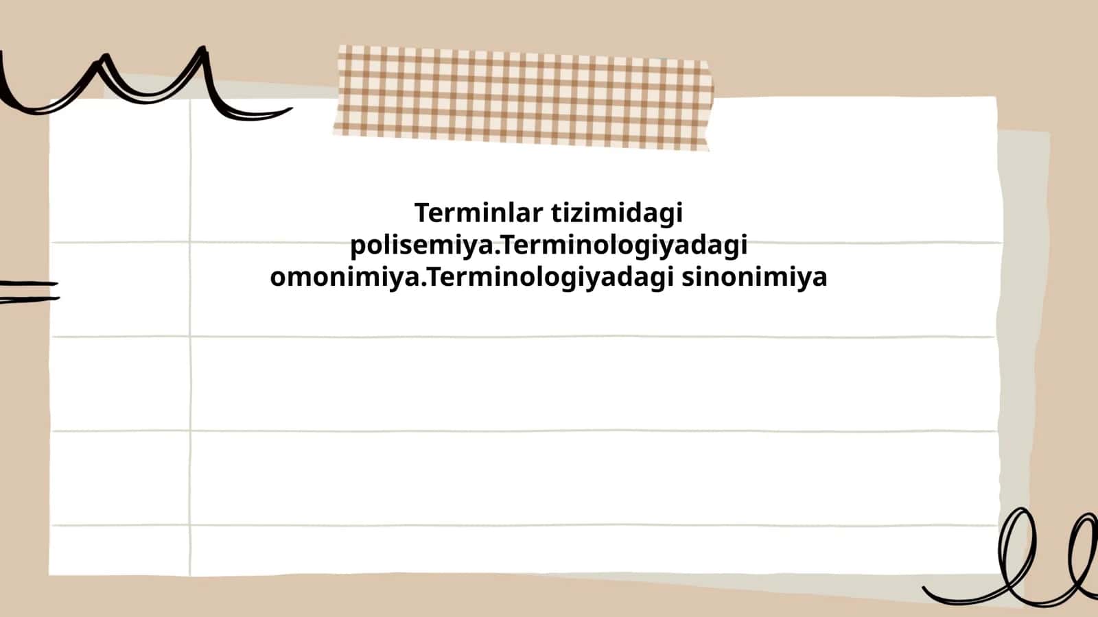 Terminlar tizimidagi polisemiya.Terminologiyadagi omonimiya.Terminologiyadagi sinonimiya