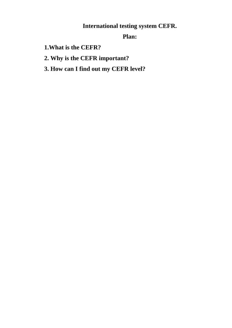 CEFR (Common European Framework of Reference for Languages)