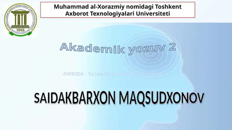 AWR004-To'raqulova Maxliyo G'ayratqizi