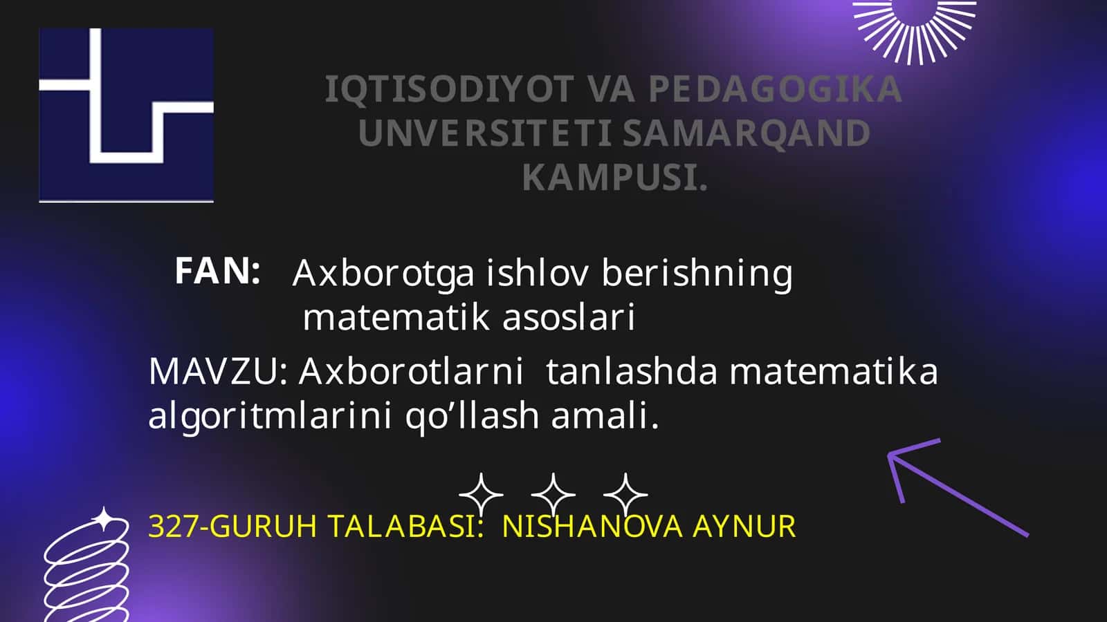 Axborotgaishlovberishning matematikasoslari
