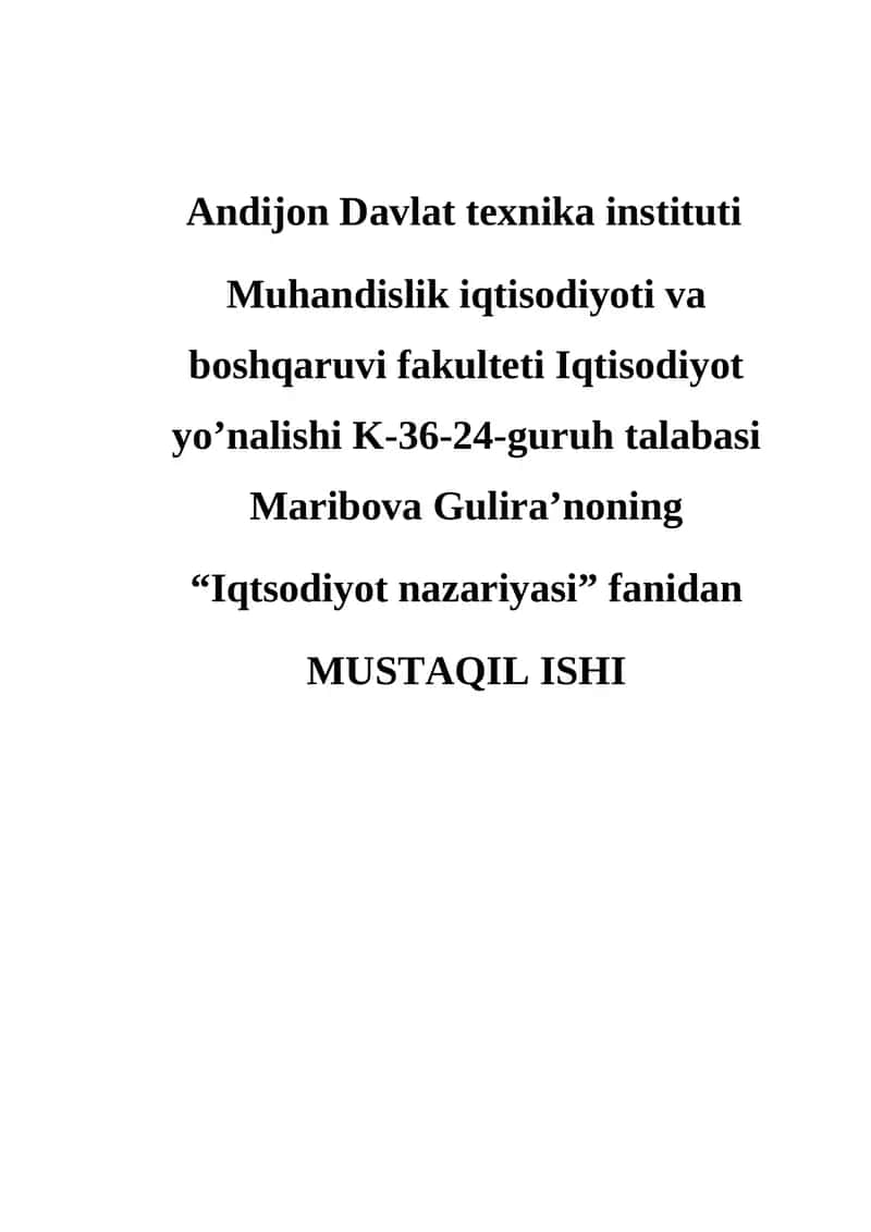 To’lov balansining mohiyati va tarkibi