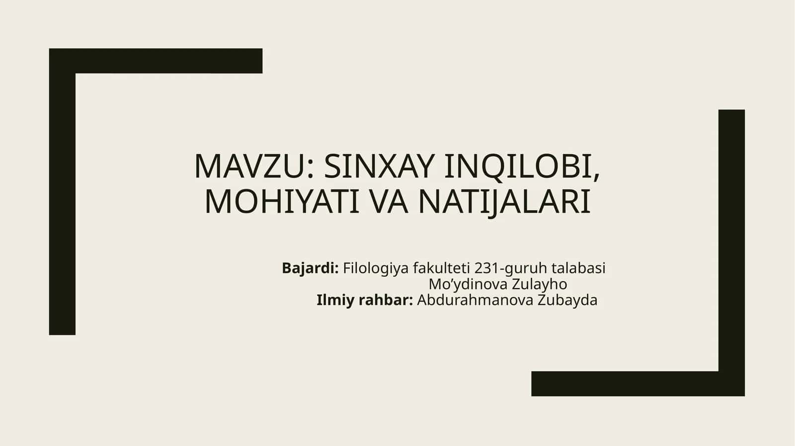 Sinxay inqilobi, mohiyati va natijalari