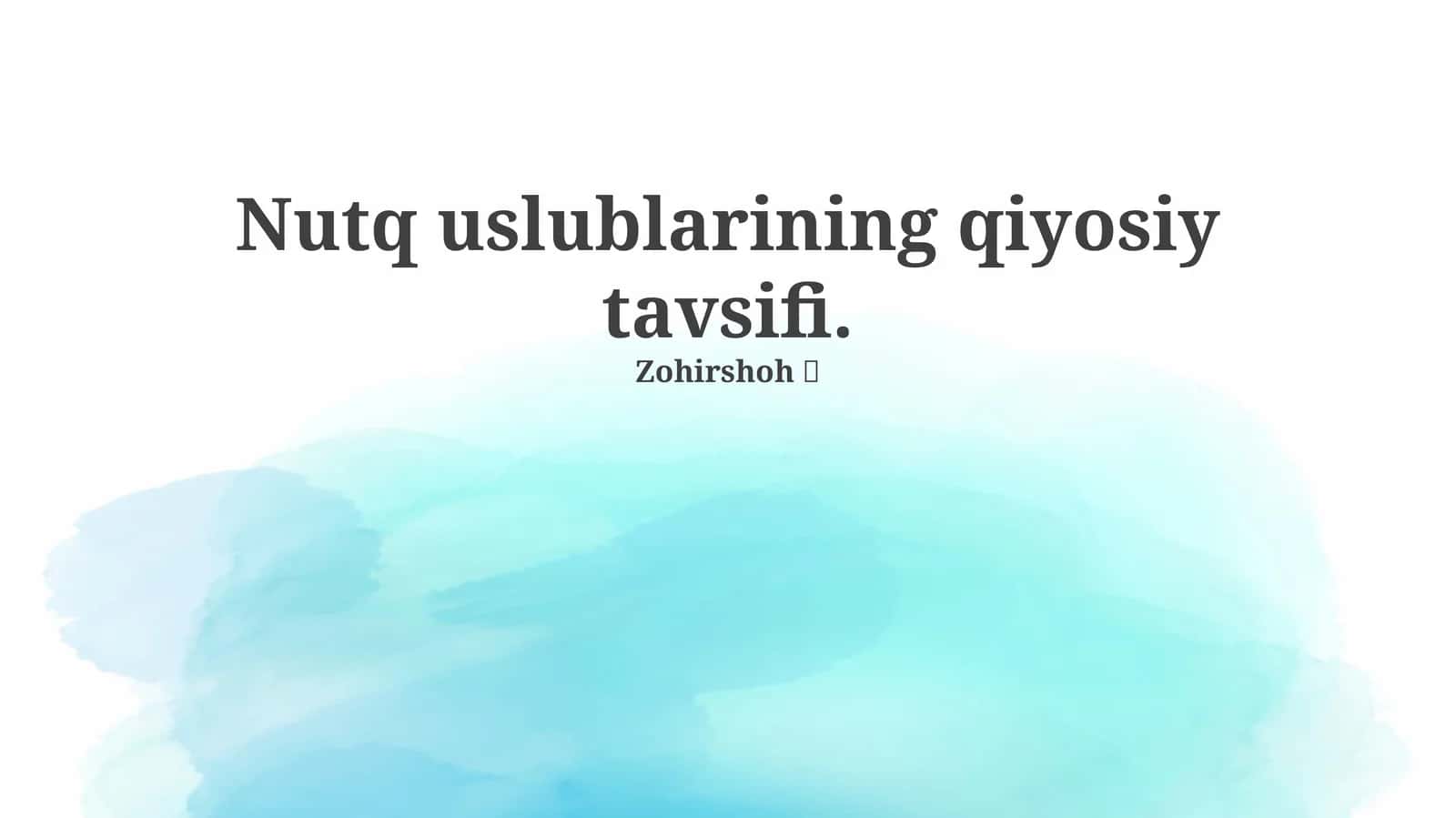 Nutq uslublarining qiyosiy tavsifi