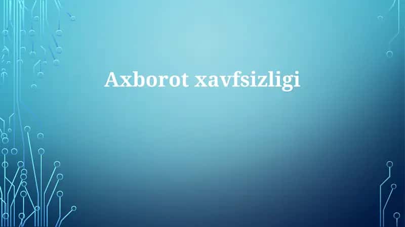 Axborotxavfsizligi