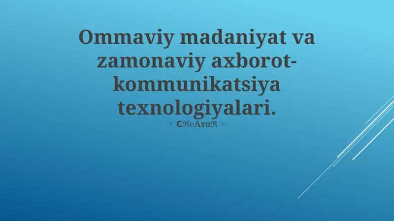 Axborot-kommunikatsiya texnologiyalari