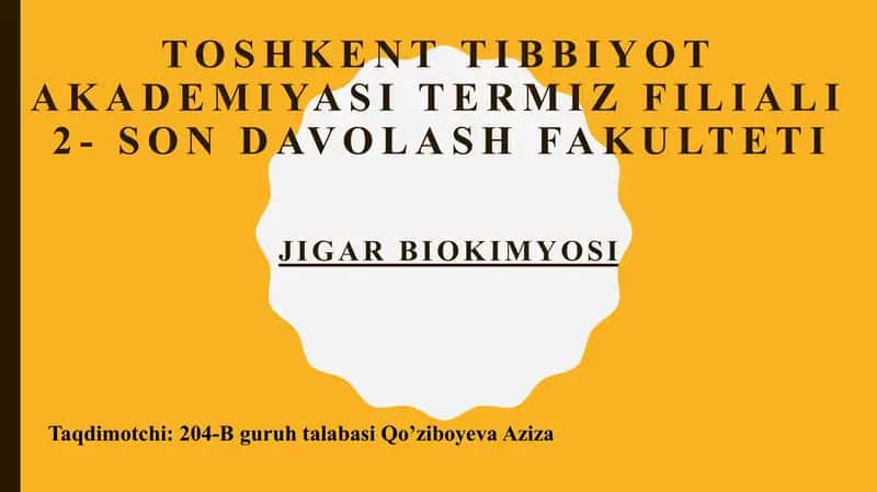 Jigar biokimyosi