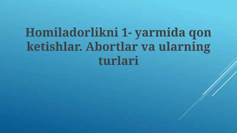 Abortlar: ta'rifi va turlari