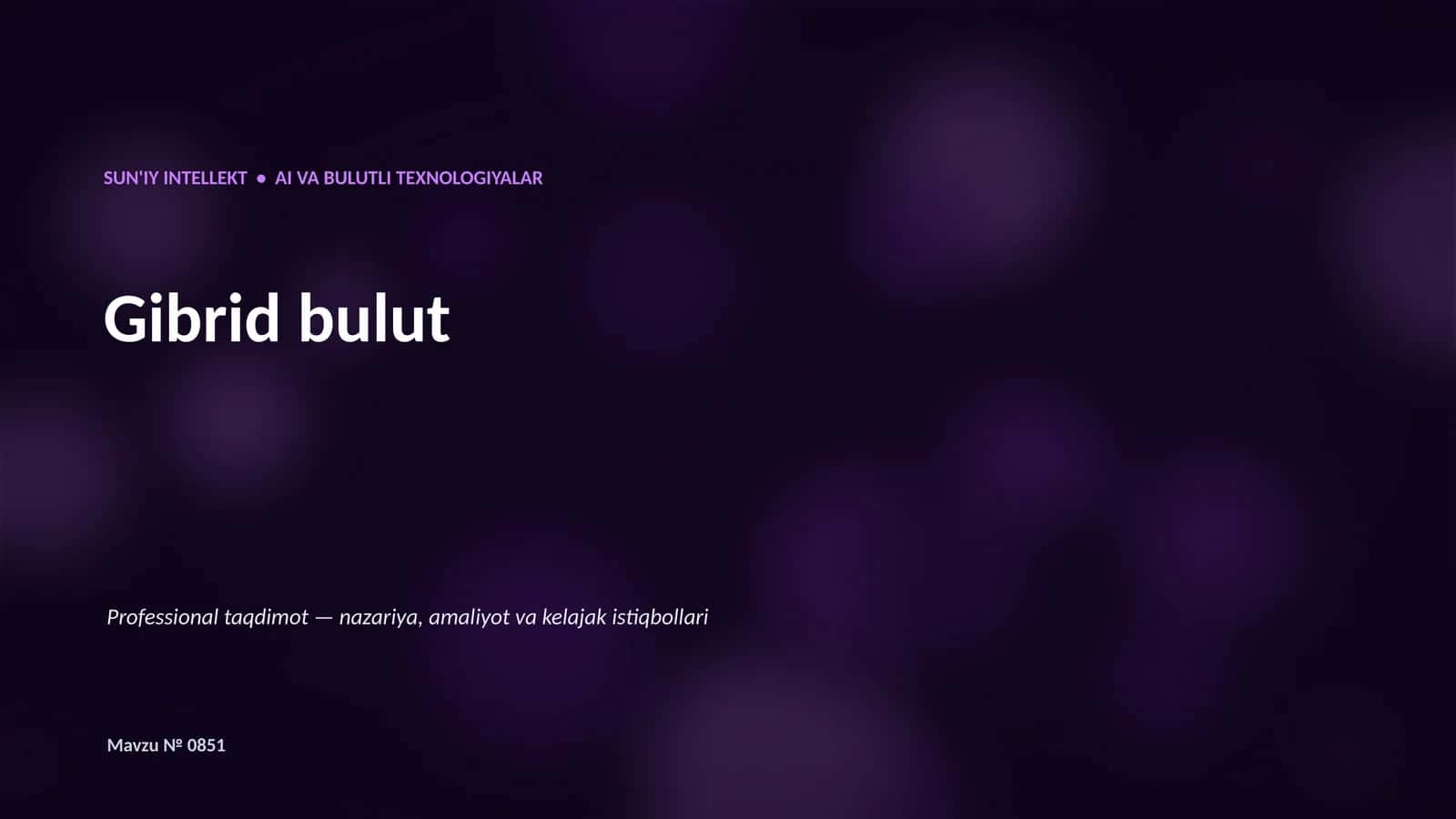 Professional taqdimot — nazariya, amaliyot va kelajak istiqbollari