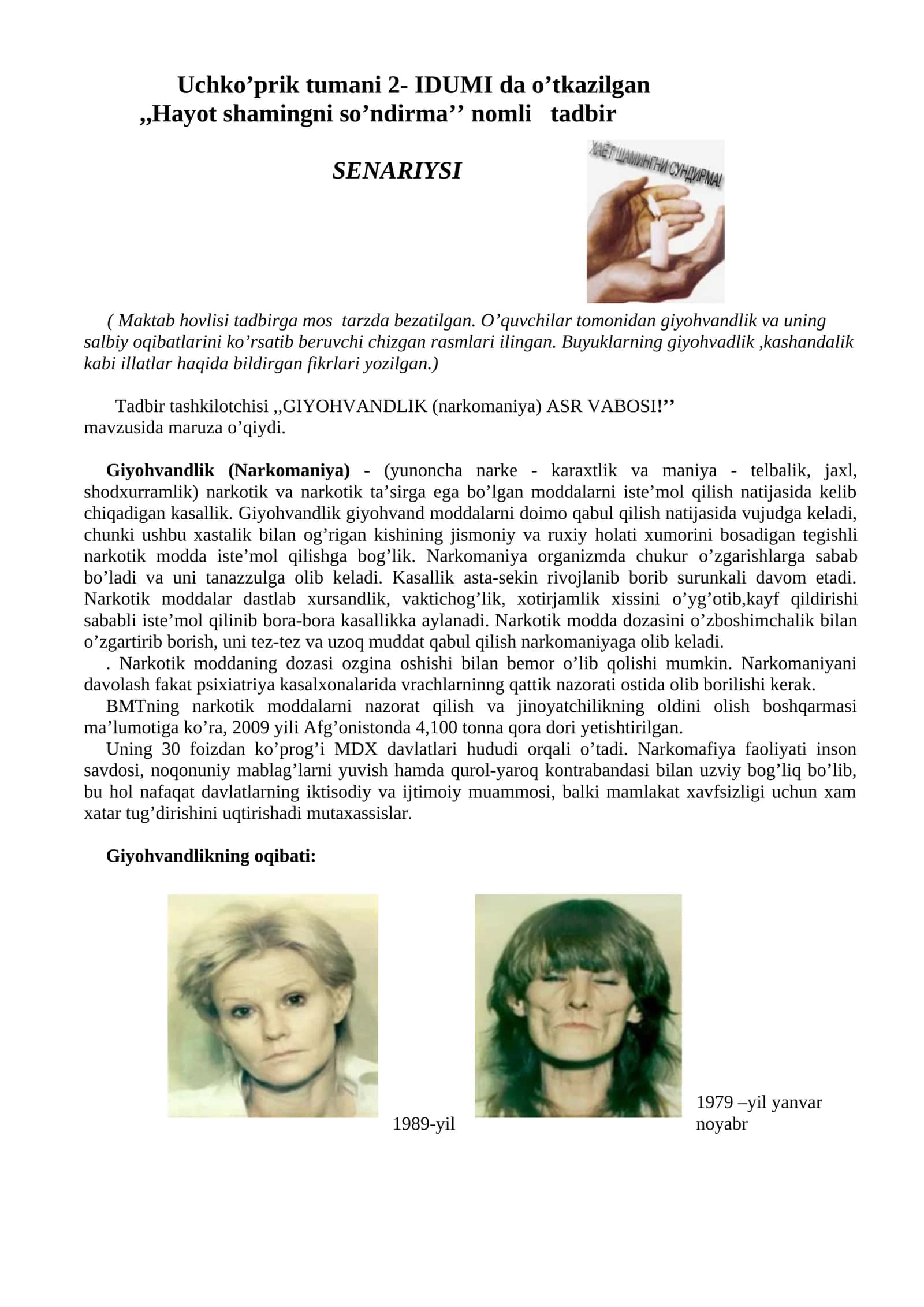 Giyohvandlik (Narkomaniya) ASR VABOSI!