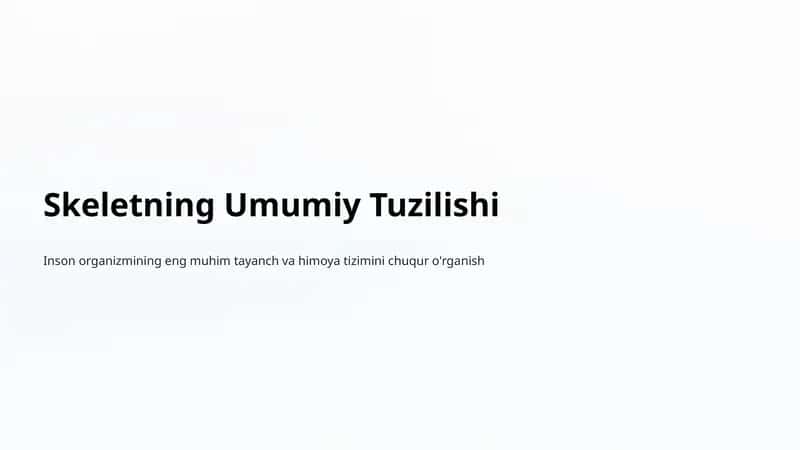 Skeletning Umumiy Tuzilishi