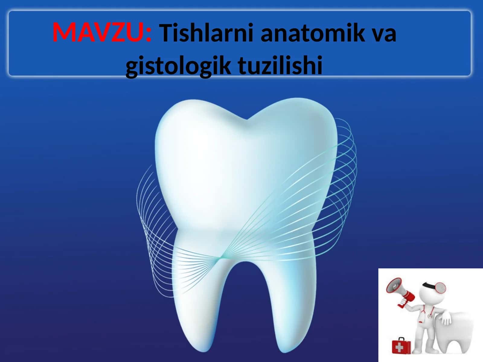 Tishlarni anatomik va gistologik tuzilishi