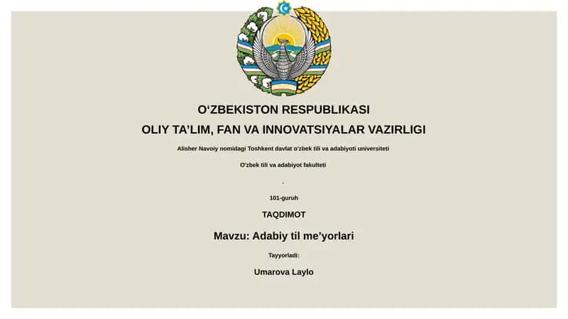 Adabiy til me’yorlari