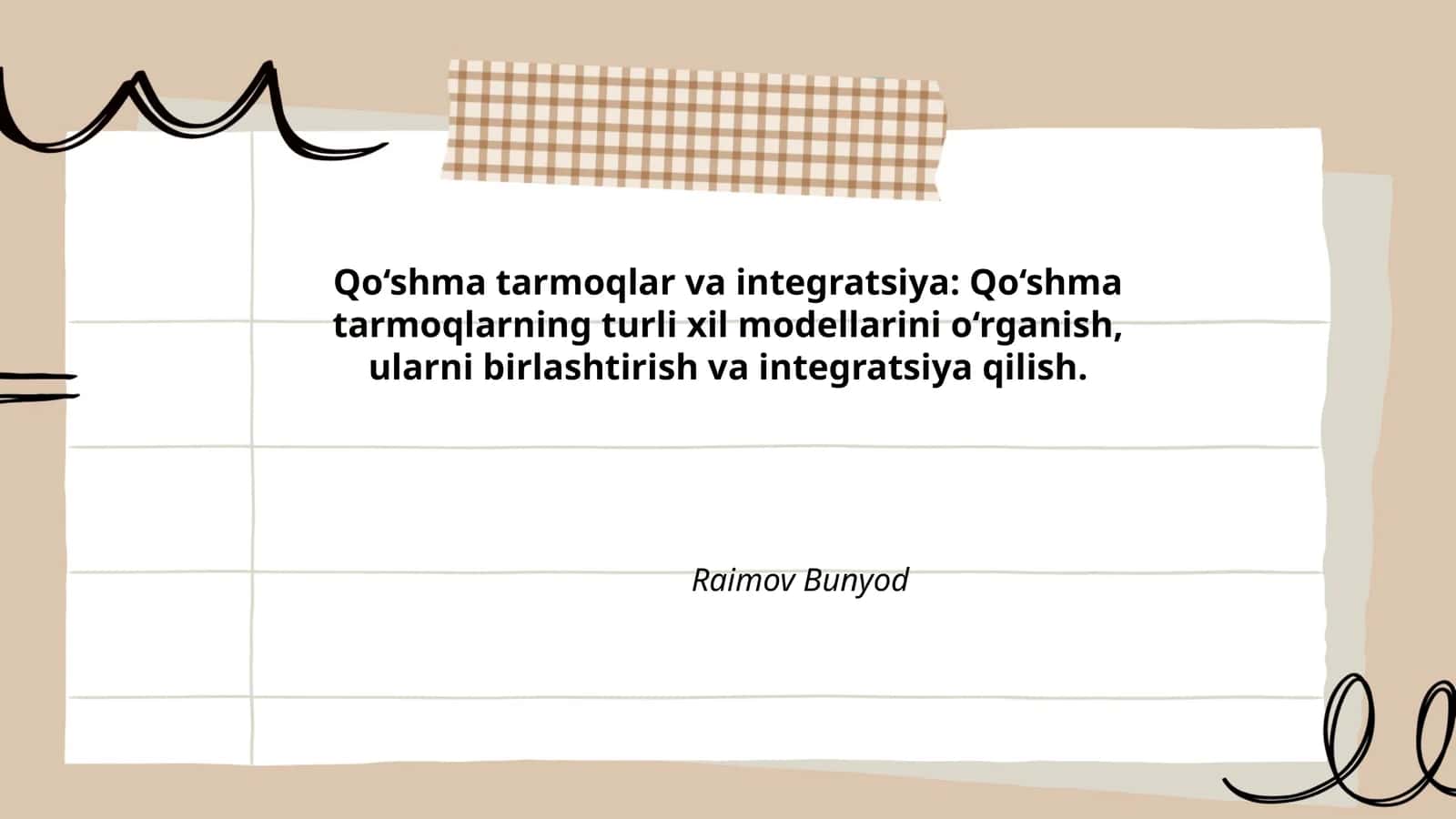 Qo‘shma tarmoqlar va integratsiya
