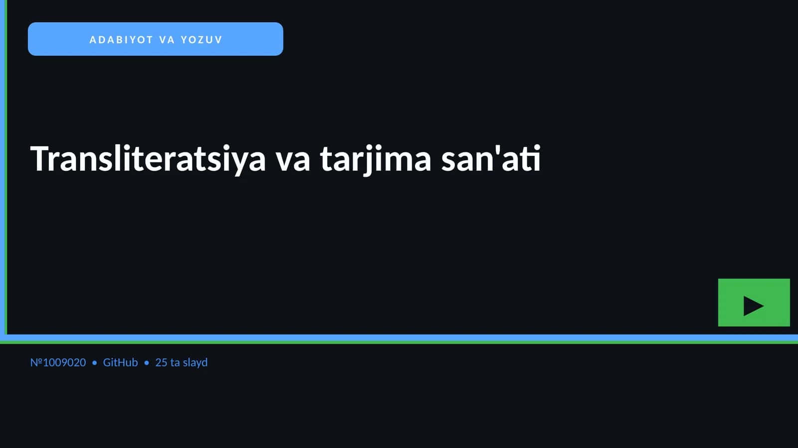 Transliteratsiya va tarjima san'ati