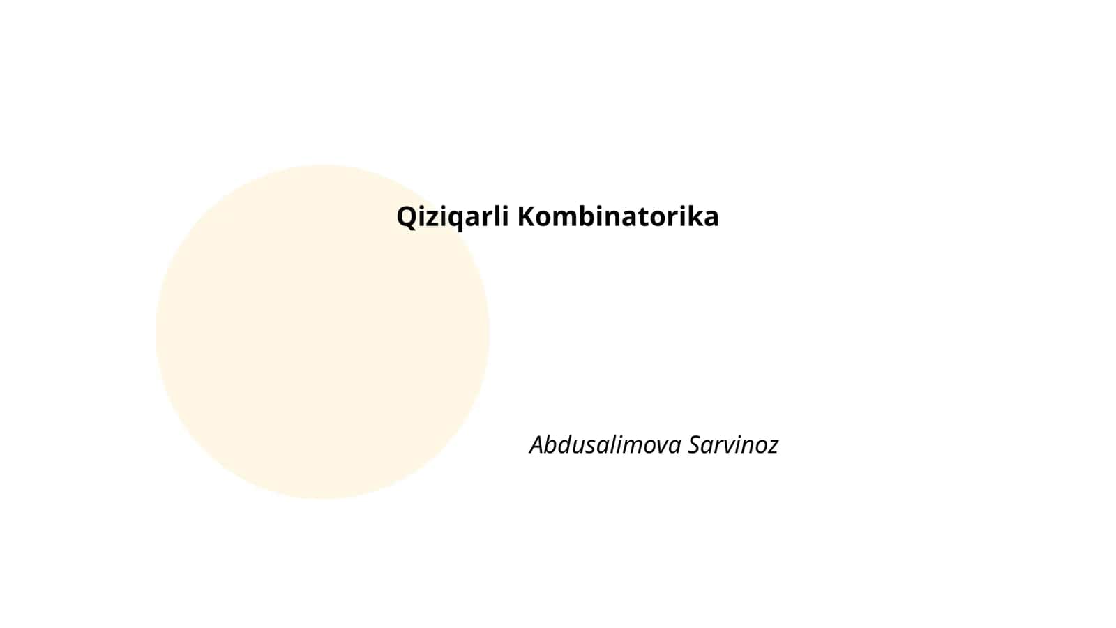 Qiziqarli Kombinatorika