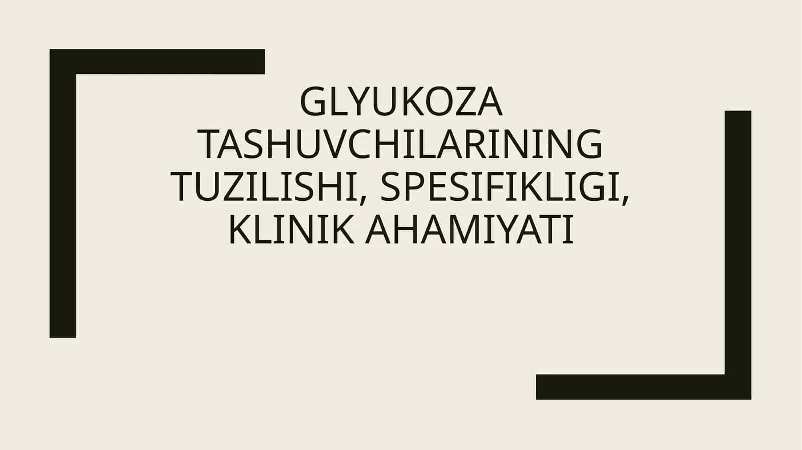Glyukoza tashuvchilari