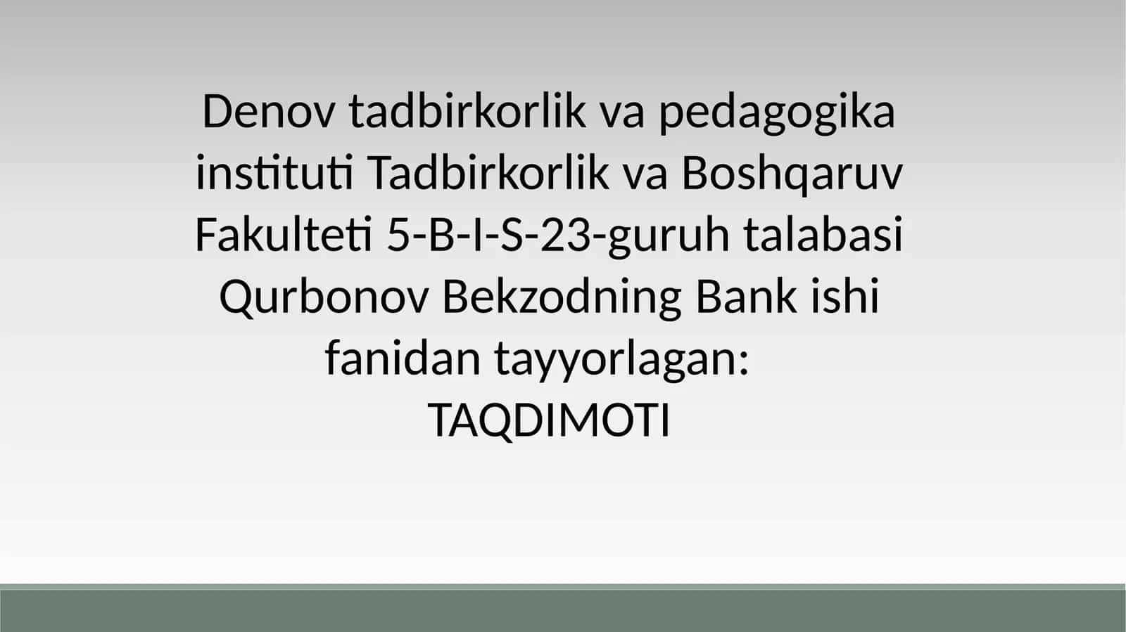 Banklarning moliyaviy ko`rsatkichlarini tahlil qilish