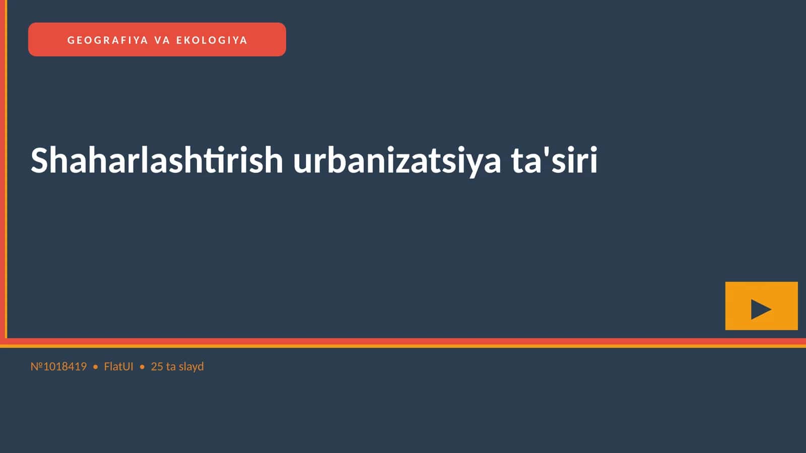 GEOGRAFIYA VA EKOLOGIYA Shaharlashtirish urbanizatsiya ta'siri