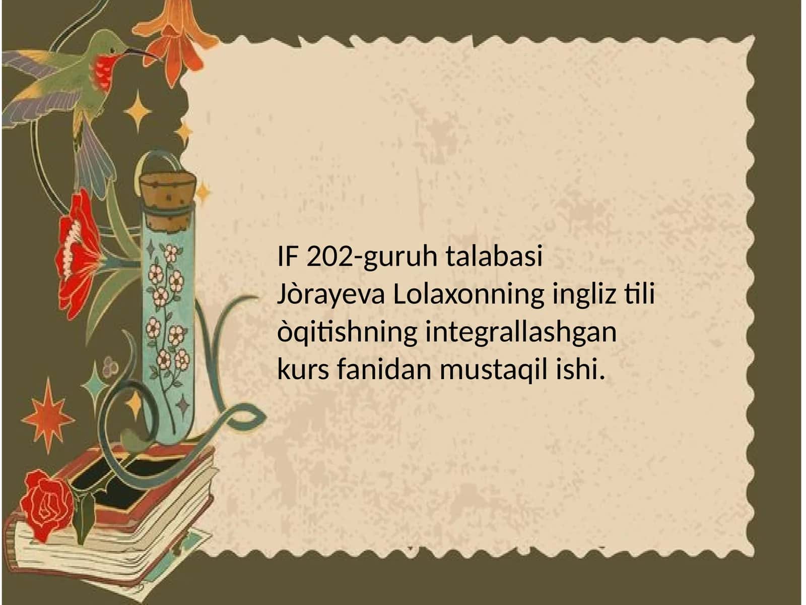 ingliztiliòqitishningintegrallashgankursfanidanmustaqilishi