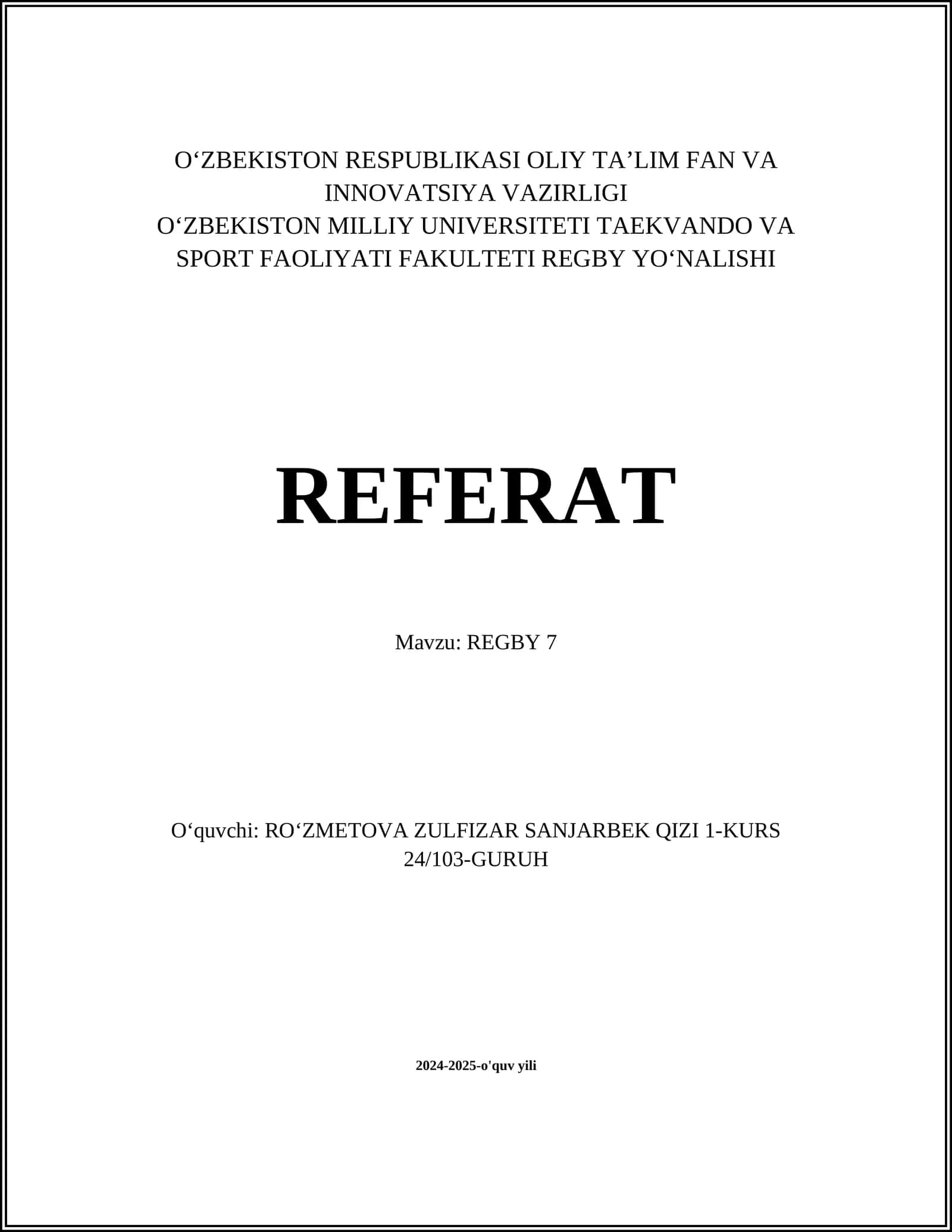 REGBY 7