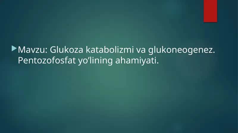 glukoza katabolizmi
