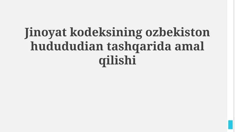 Oʻzbekiston Respublikasi Jinoyat Kodeksi