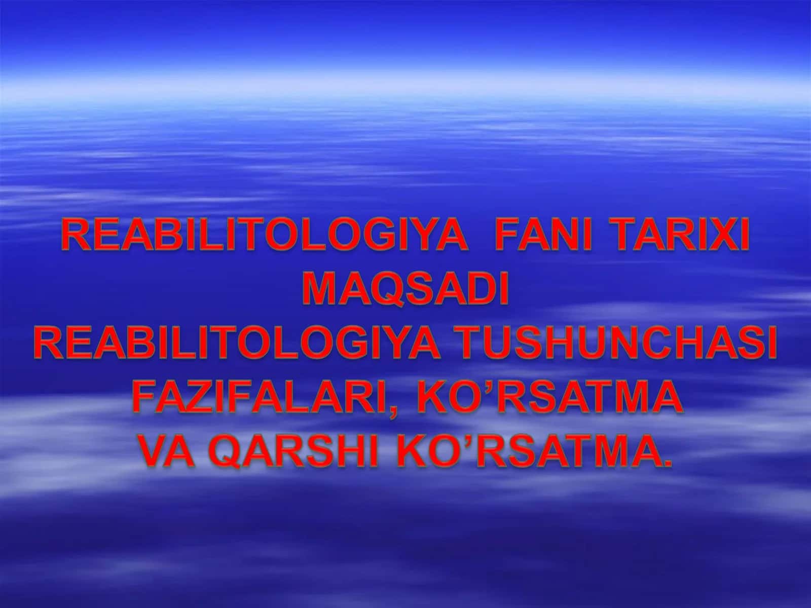 Fizioterapiyani rivojlanishi