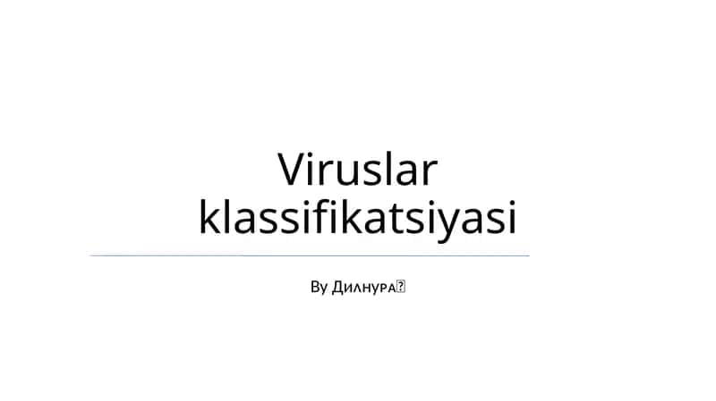 Viruslar klassifikatsiyasi