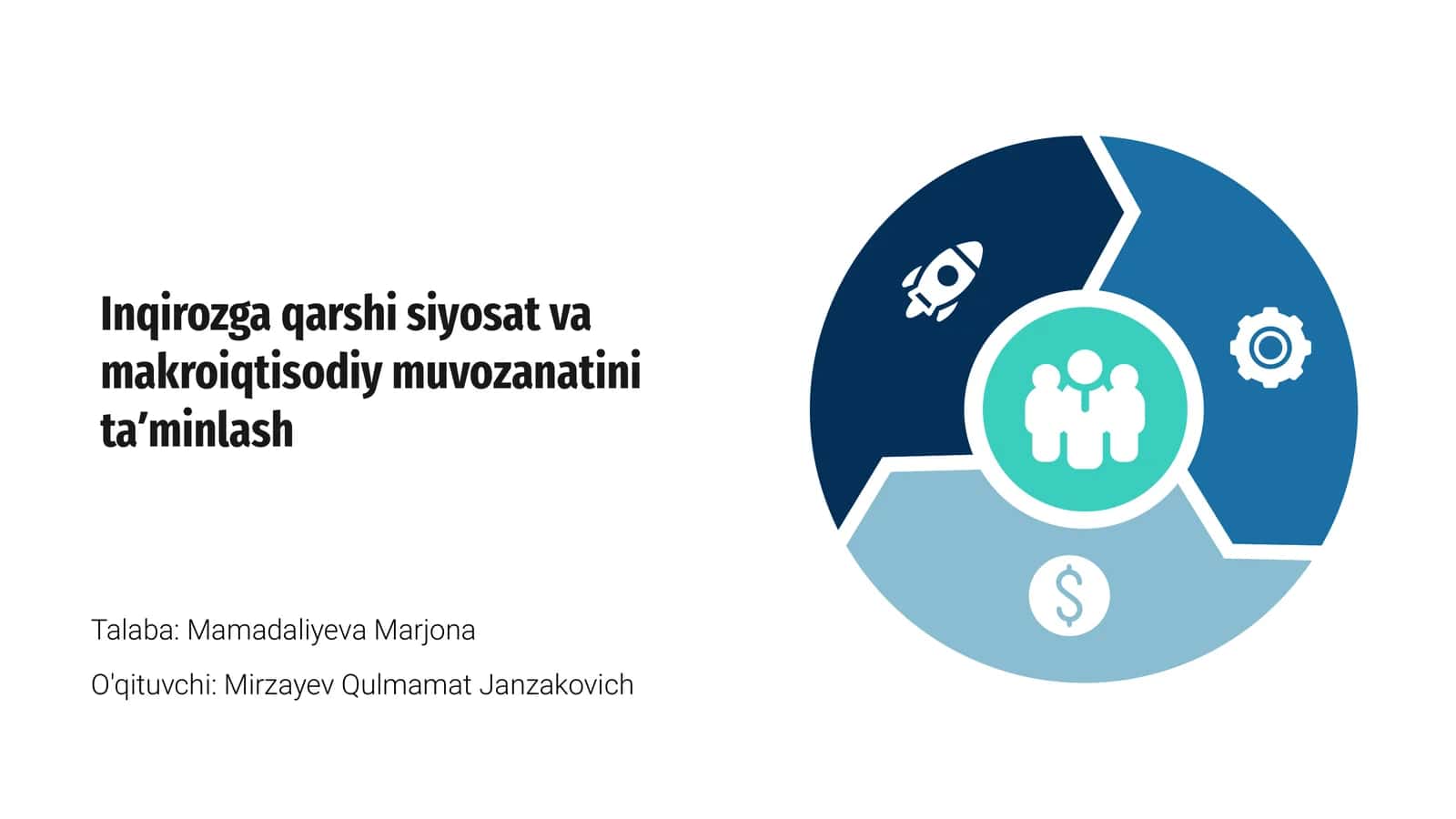 Inqirozga qarshi siyosat va makroiqtisodiy muvozanatini taʼminlash