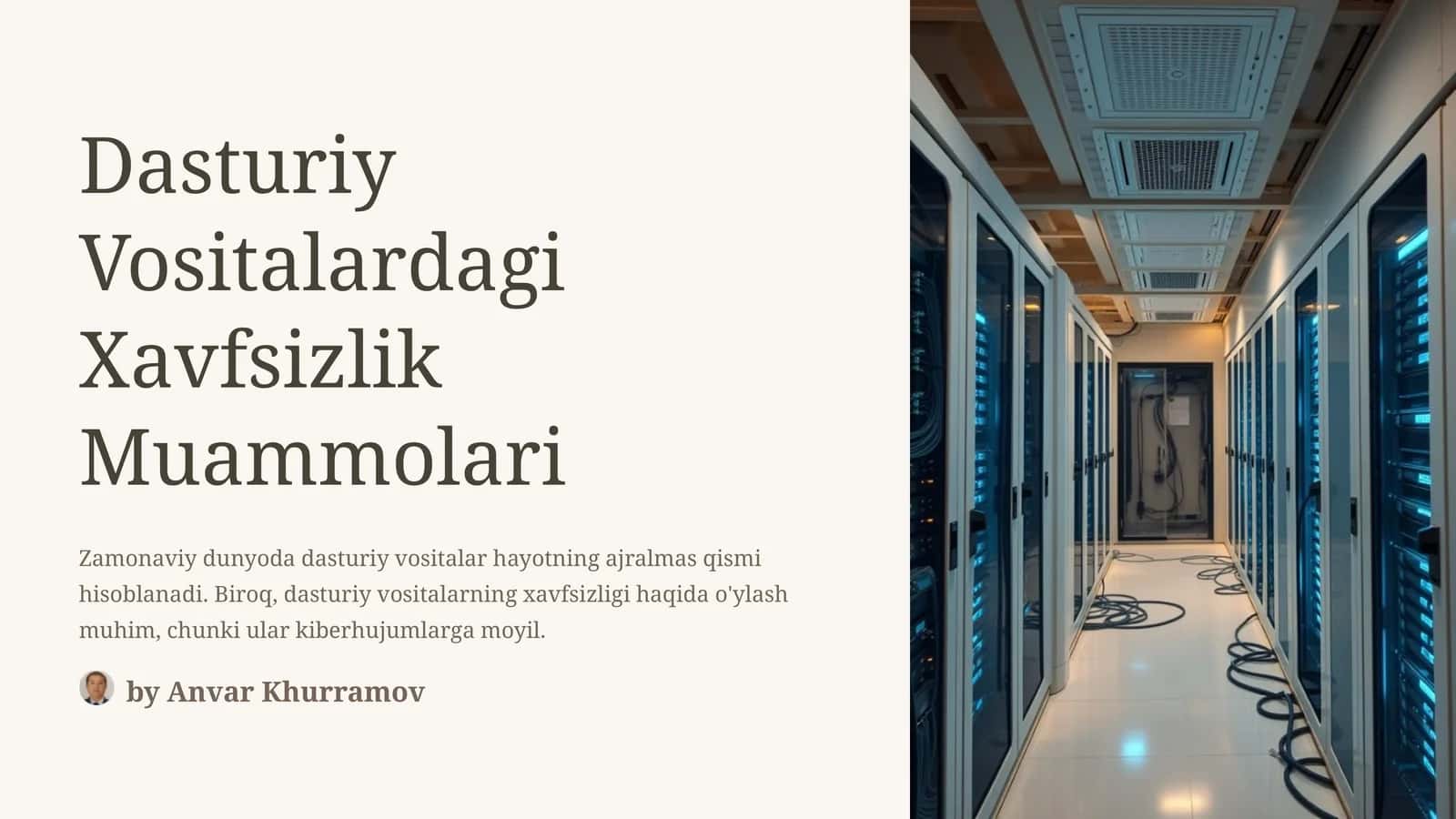 Dasturiy Vositalardagi Xavfsizlik Muammolari