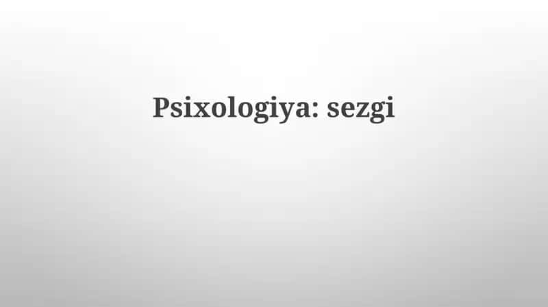 Psixologiya: sezgi