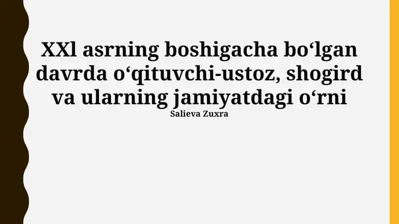XX Asrdan Avvalgi Ta'lim An'analari