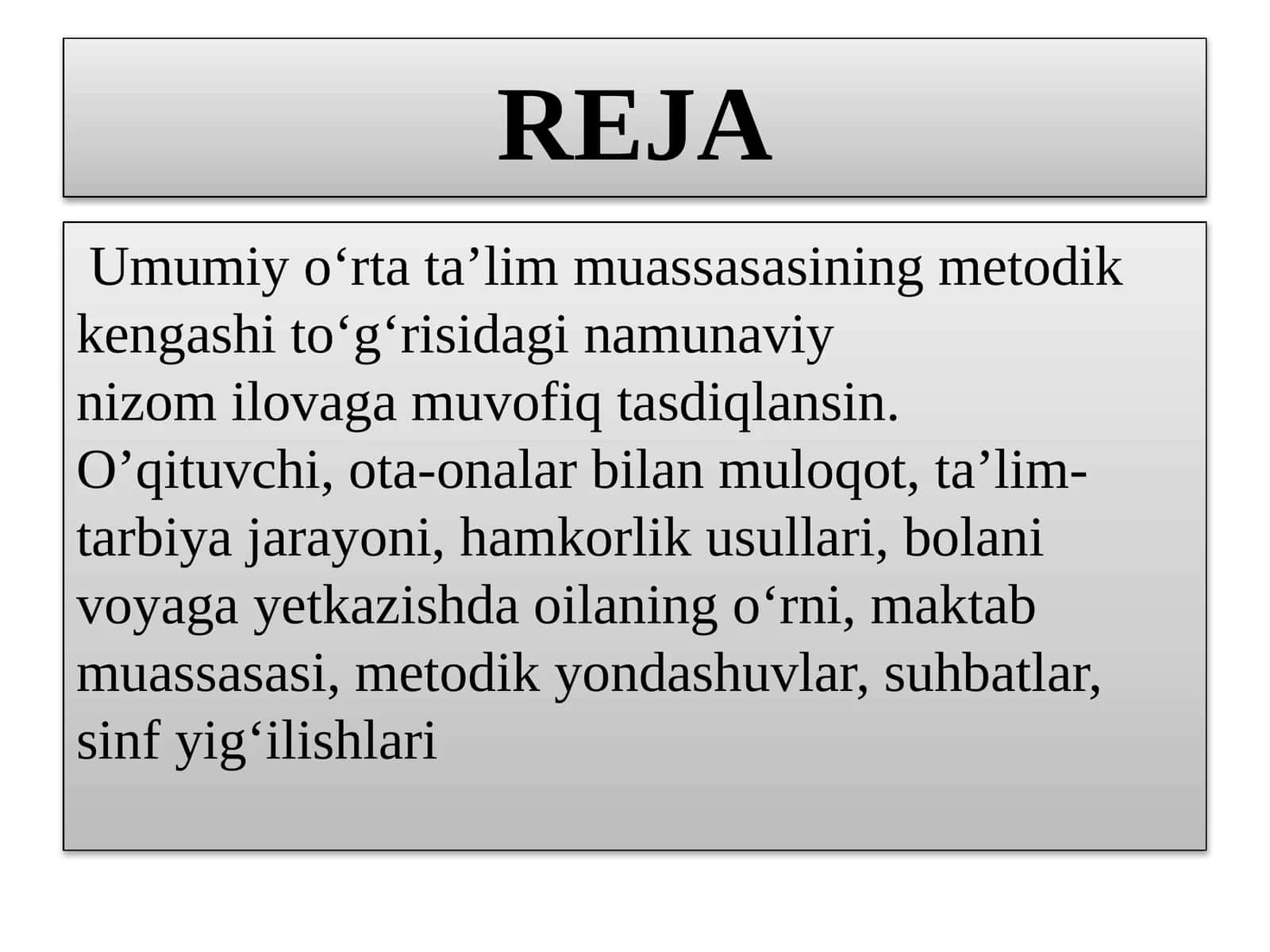 Umumiyoʻrtataʼlim muassasasi metodik kengashi toʻgʻrisida