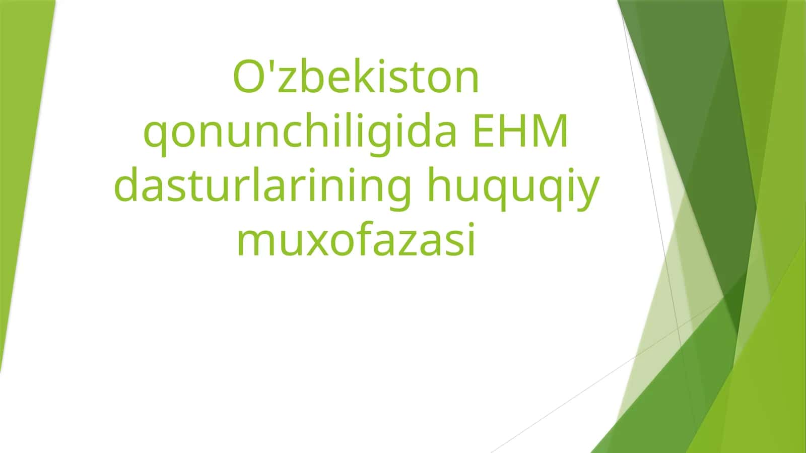 O'zbekiston qonunchiligida EHM dasturlarining huquqi muxofazasi