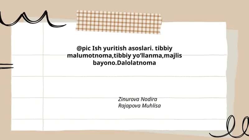 Ish yuritish asoslari