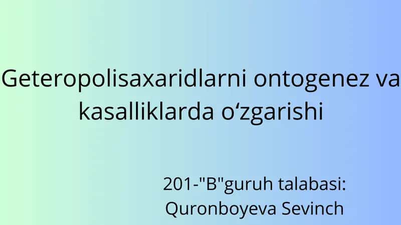 Geteropolisaxaridlar ontogenezi