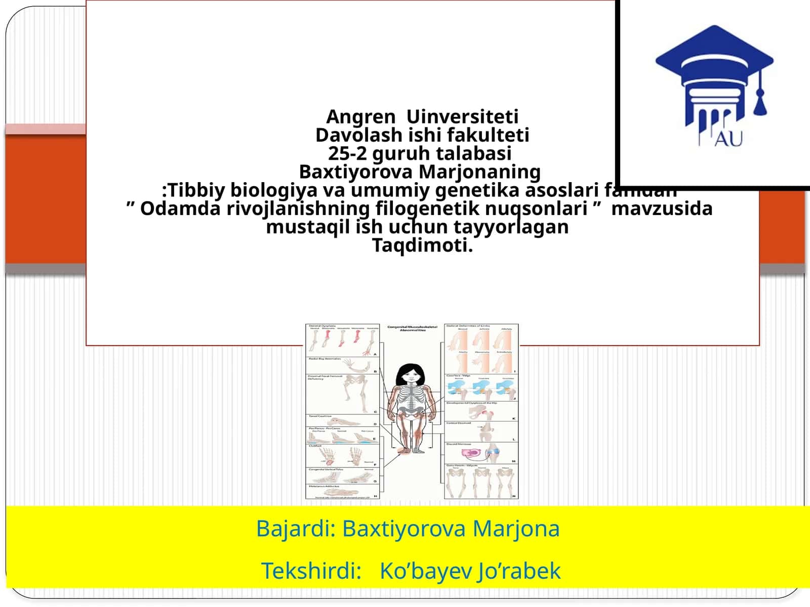 Odamdari vojlanishning filogenetik nuqsonlari