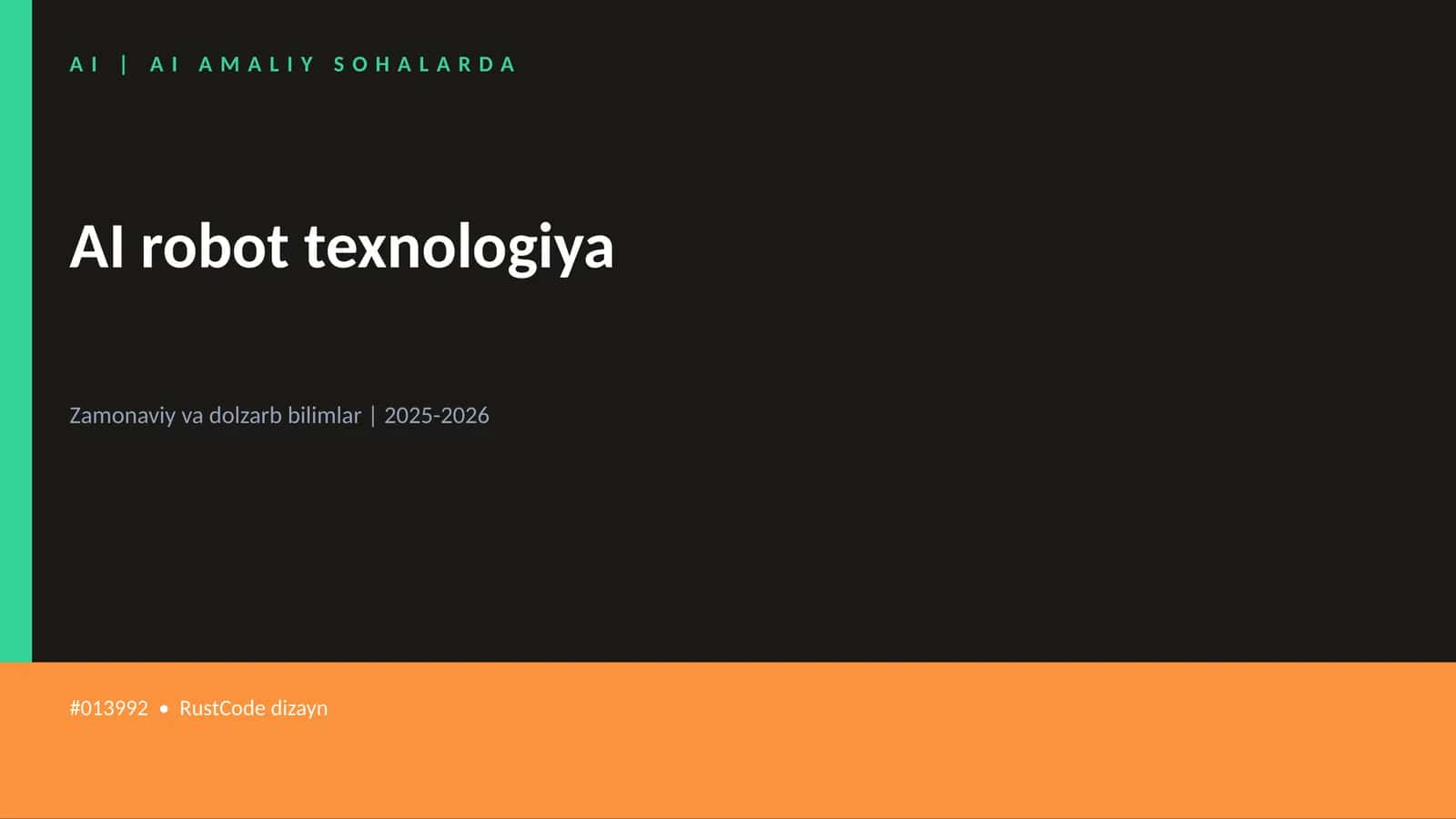 AI AMALIY SOHALARDA