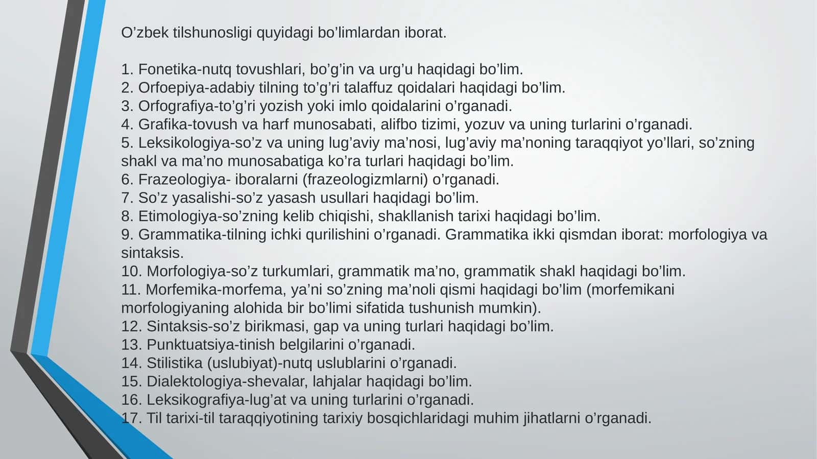 O’zbektilshunosligi