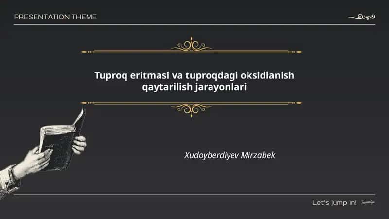 Tuproq eritmasi va tuproqdagi oksidlanish qaytarilish jarayonlari