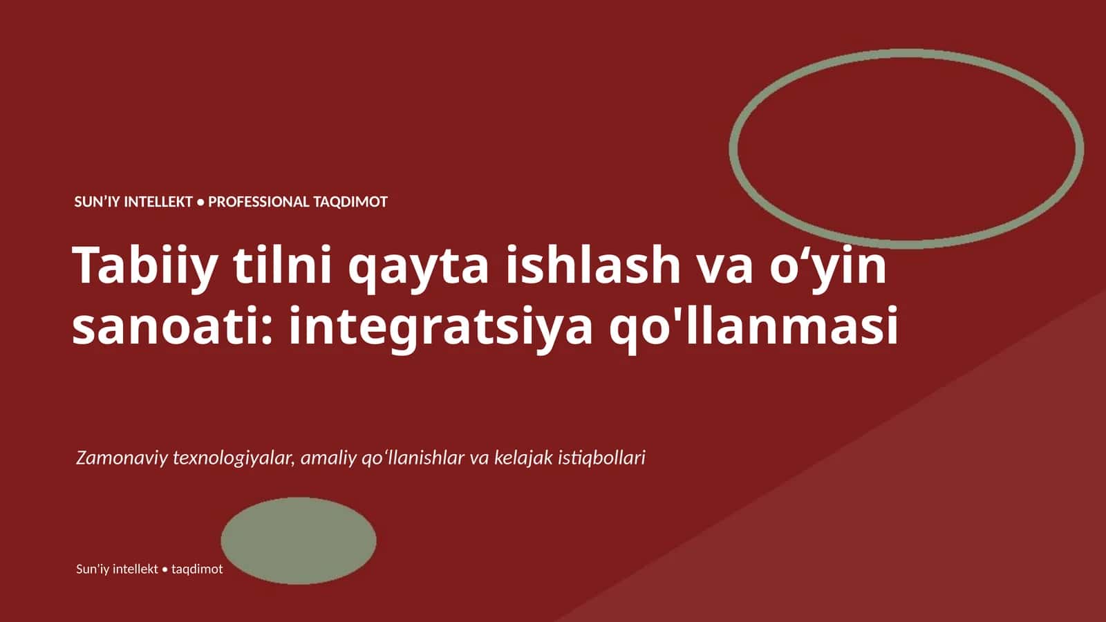 SUNʼIY INTELLEKT • PROFESSIONAL TAQDIMOT
