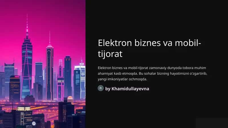 Elektron biznes va mobil-tijorat