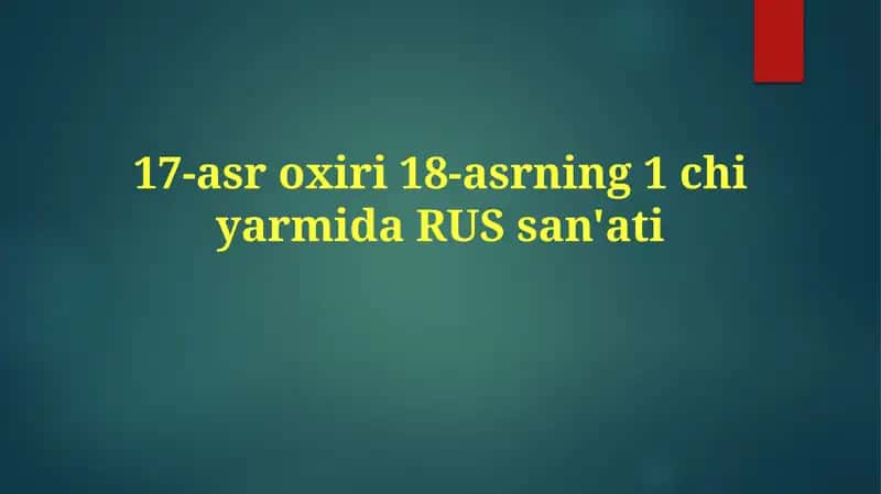 XVII-XVIII asrlar oxiri rus ikonografiyasi