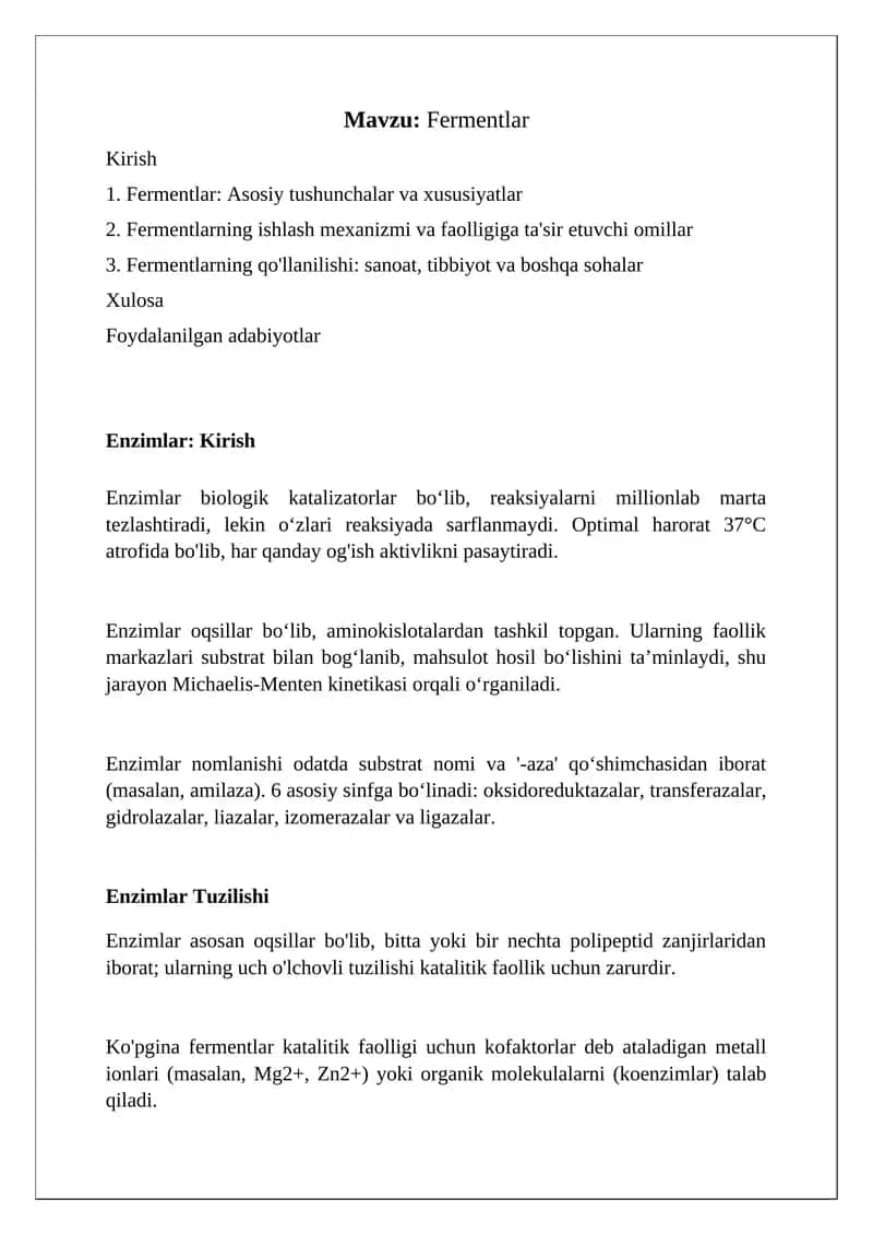 Enzimlar